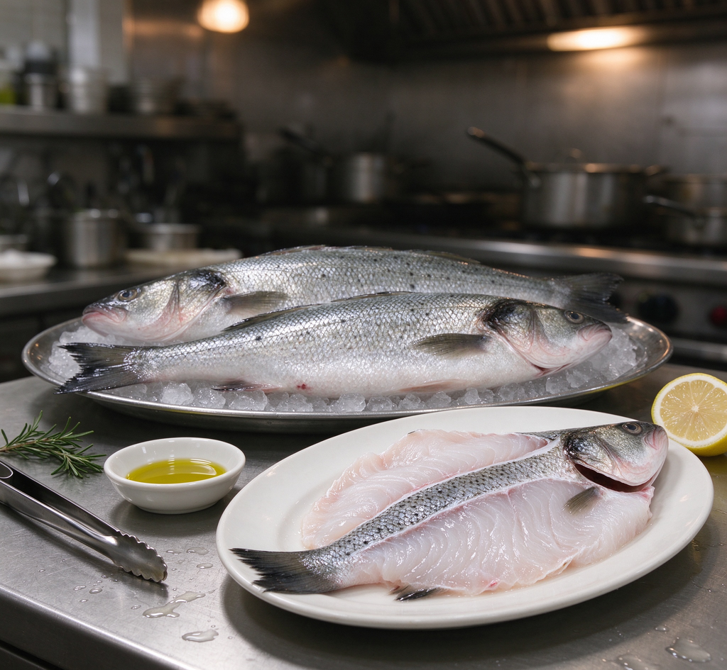 Whole & Filleted Sea Bass